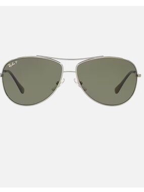 NWOT Ray-Ban Men's Silver Frame Green Lens Aviator Sunglasses